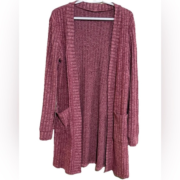 Purple Cardigan Sweater Cozy Knit - Picture 1 of 4
